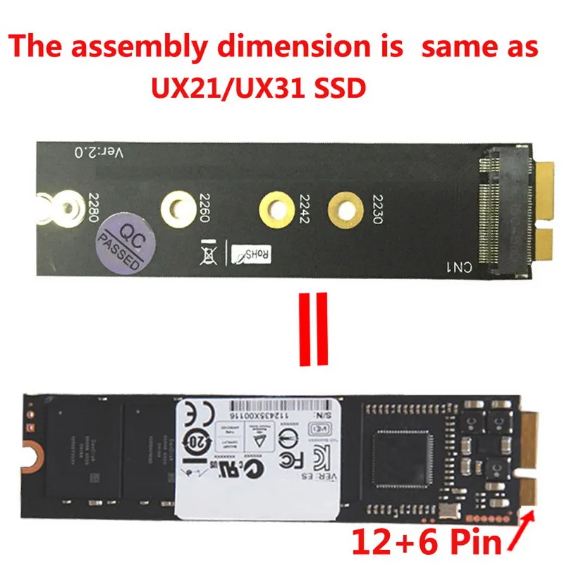 Адаптер M.2 (NGFF) SSD на 18-контактный SSD-адаптер для ноутбука твердотельный диск