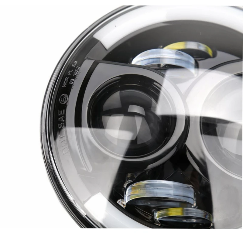 Передние светодиодные фары для jeep wrangler TJ JK Dot EMARK 7 дюймов h4 + 2 шт. 4 дюйма черные