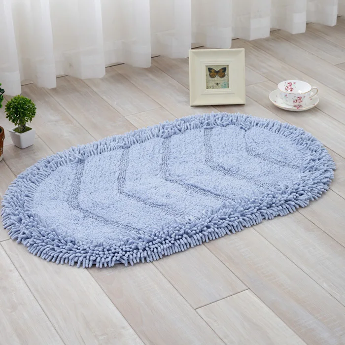 Solid Cotton Chenille Shaggy Rug Handmade Soft Doormat Home decorative Kitchen Bathroom Living room Bedroom 50x80cm | Дом и сад