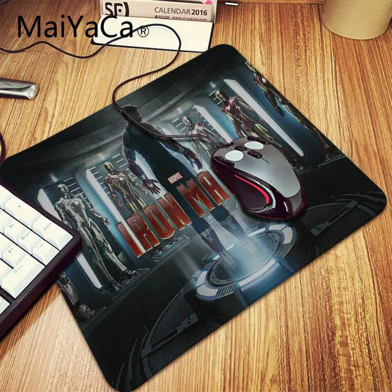 Lock Edge 25x29cm Maiyaca железные человеческие Мстители hero анти-скольжение прочный резиновая клавиатура Аниме Коврик для мыши 700x300 мм геймер большой Офисный Компьютерный стол коврик - Цвет: Lock Edge 25x29cm