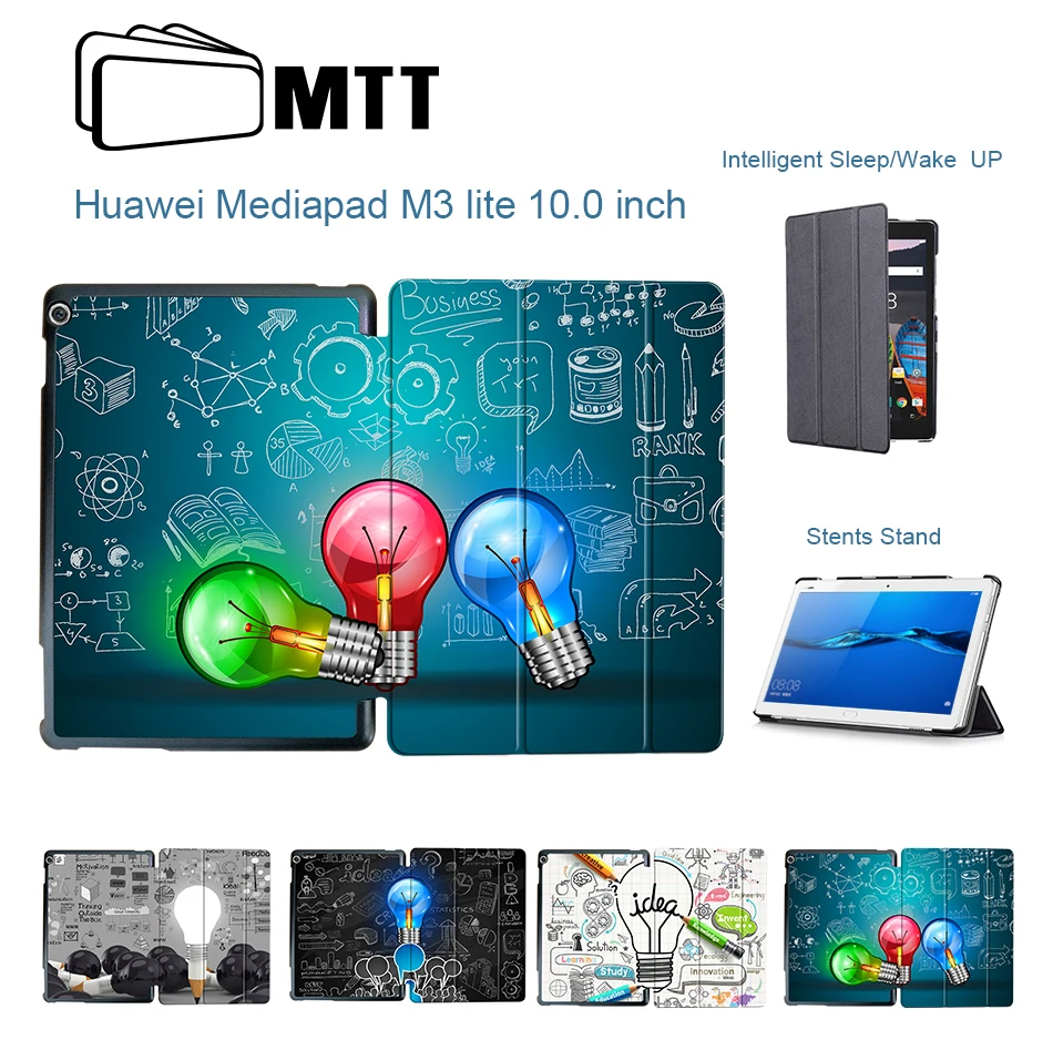 MTT для huawei MediaPad M3 Lite 10 защитный чехол тонкий из искусственной кожи флип-стенд смарт-чехол для планшета 10,1 ''BAH-W09 BAH-AL00 Funda