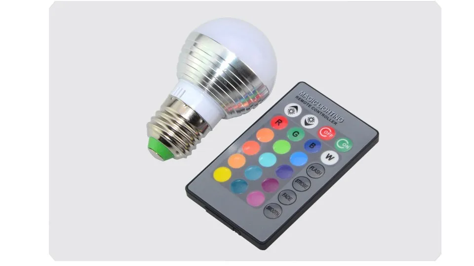 E27 E14 16 Цвета изменение 3 Вт 85 265V волшебный RGB Светодиодный светильник для сцены DJ с