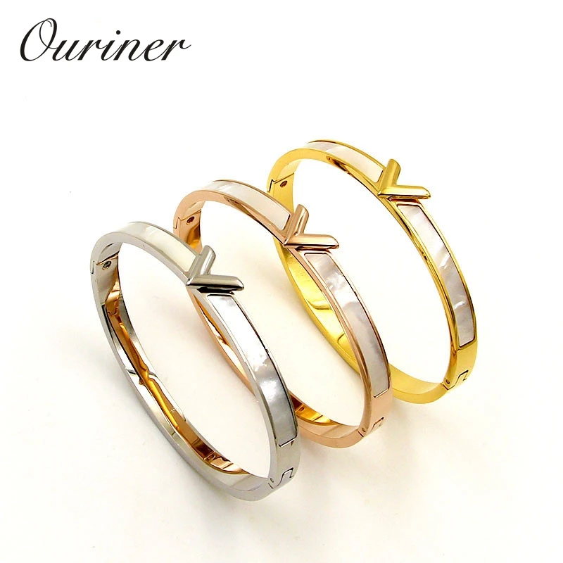 Роскошный брендовый браслет в форме буквы V и для женщин мужчин очаровательный