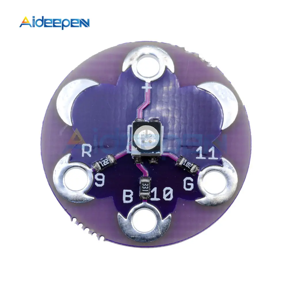 10 шт. LilyPad трехцветный светодиодный модуль RGB для Arduino DIY KIT|Детали и аксессуары