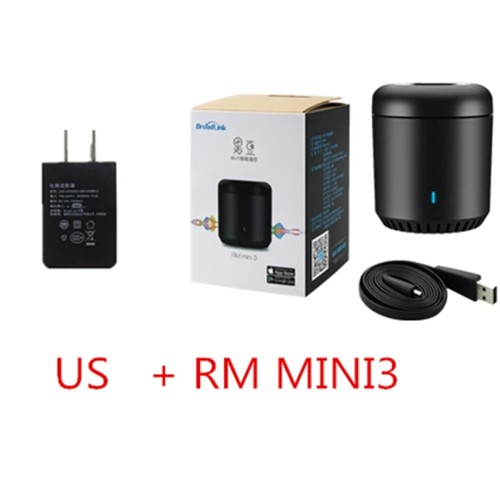 US PlugRM Mini3 Broadlink RM Mini3 Универсальный Интеллектуальный WiFi/IR/4G беспроводной ИК пульт дистанционного управления через IOS Android умный дом автоматизация Новинка - Цвет: US PlugRM Mini3