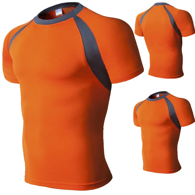 LISER Fashion Solid Color T-Shirt Men's Short Sleeve Compression Skinny S-4XL Summer Clothes | Мужская одежда
