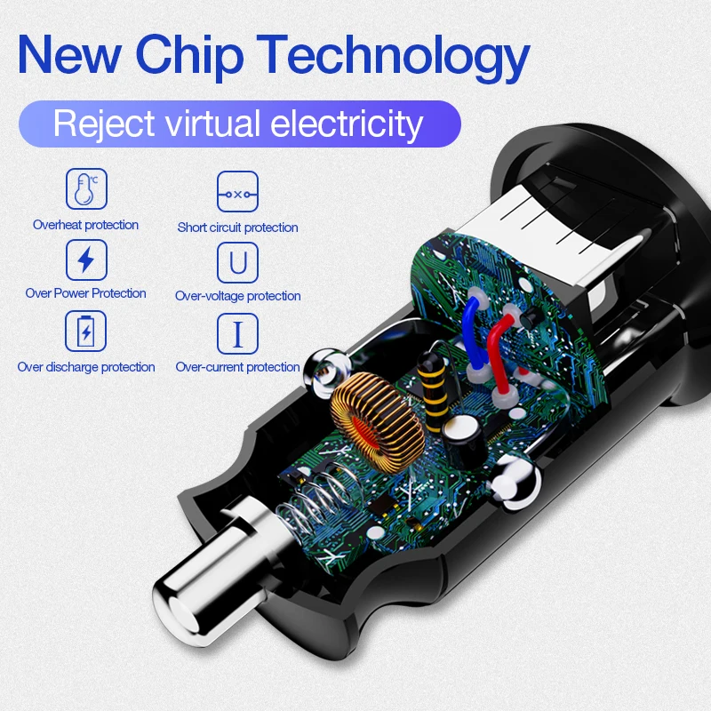 Posugear Mini USB Автомобильное зарядное устройство для мобильного телефона планшета GPS