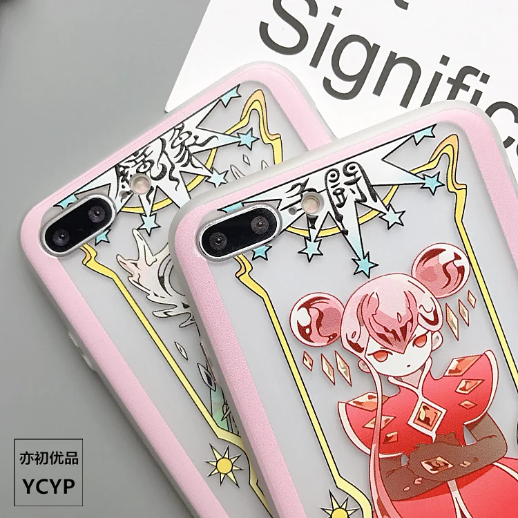 Чехол для iphone 8 Clow card+ пленка для экрана из закаленного стекла для iphone X 8plus 6 6S plus 7 7plus прозрачный чехол Sakura Cardcaptor