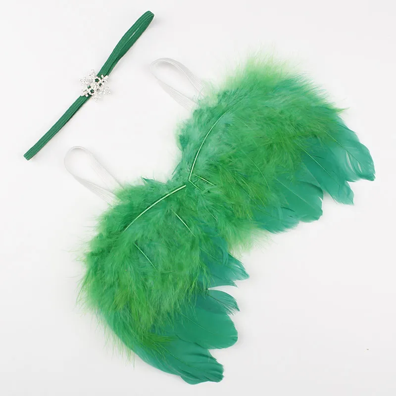 

Nishine Newborn Feather Angel Wing With Snow Rhinestone Headband Kids Hair Accessories For Newborn Photography Props