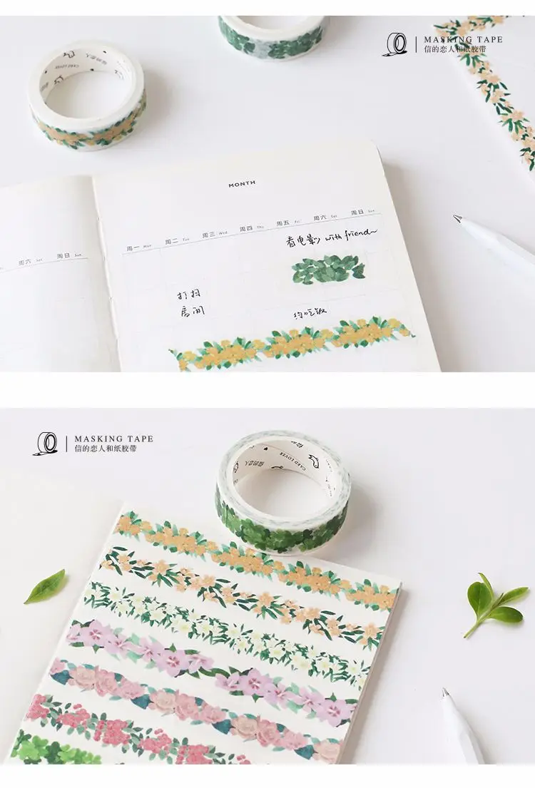 15/30 мм сад серии японская лента Washi Kawaii анимальный Декор Стикеры s цветы клейкой ленты уплотнение прикольный канцелярский стикер