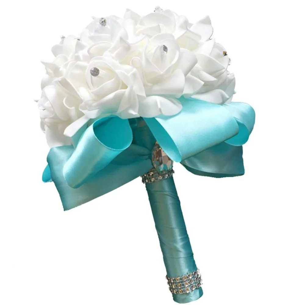Букет из искусственных цветов Tiffany blue ручной работы букет невесты на свадьбе с