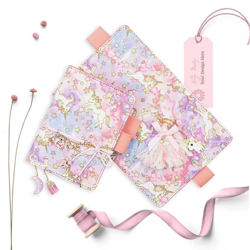 Модный милый INS стиль Единорог сверкающий кристалл Школа Офис записная книжка