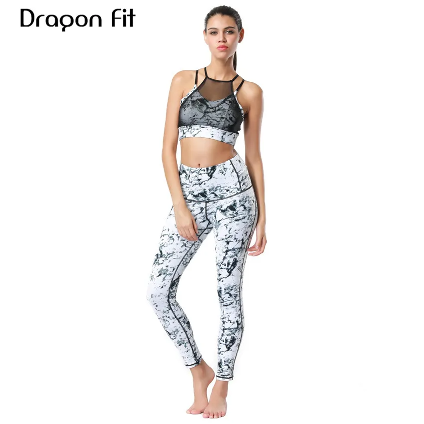 Женский комплект для занятий йогой Dragon Fit из 2 предметов: укороченный топ