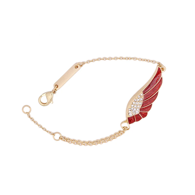 Модный браслет с красной эмалью и кристаллами новинка 2019 простой для женщин