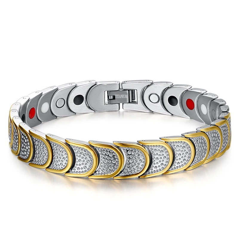 4 в 1 Мужской спортивный браслет из чистого титана с отрицательными ионами |