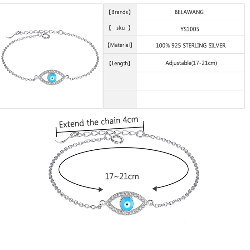 Женский браслет из серебра 925 пробы с синей эмалью|bracelets for|crystal bracelets for womenbracelets women