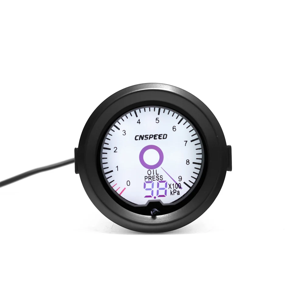 Oil pressure bar CNSPEED " 52 мм Автомобильный датчик наддува бар Psi температура выхлопных газов температура воды Масляный Пресс Температура масла Датчик Воздуха Топливный измеритель вольтметр Тахометр - Цвет: Oil pressure bar