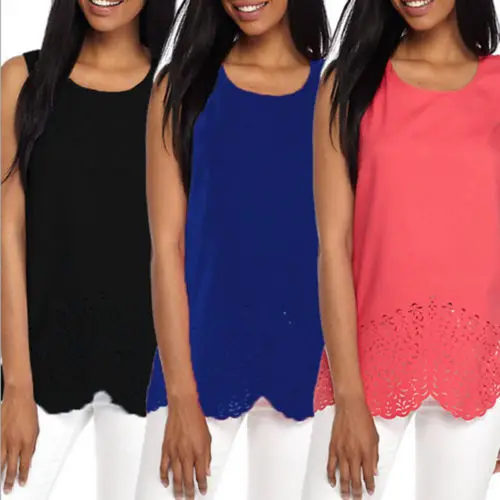 Летний жилет без рукавов сексуальные ажурные майки новинка 2018 модная женская