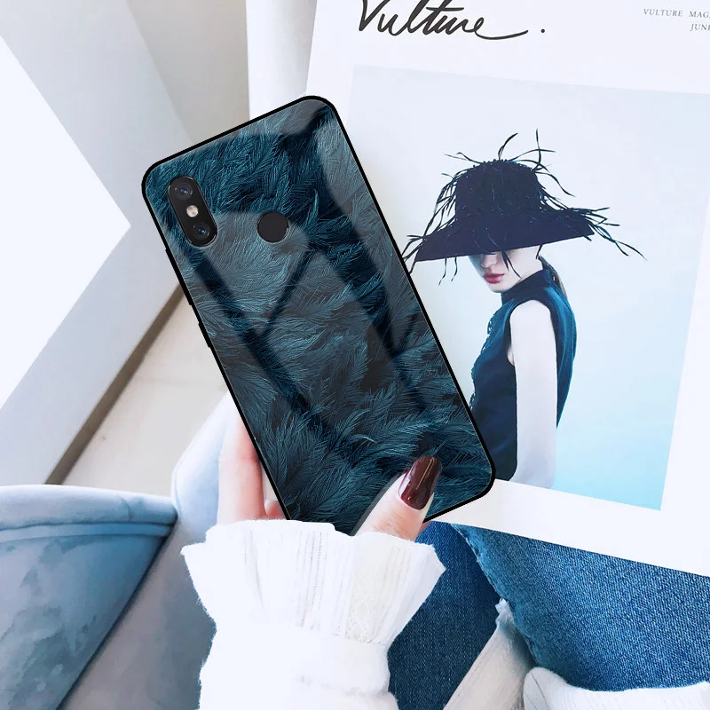 Чехол GFAITH для Redmi Note 5 чехол из закаленного стекла с принтом перьев Xiaomi Mi 9 8 Lite 7 6 Pro