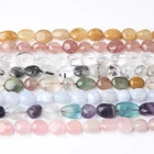 LanLi модные натуральные ювелирные изделия аморфные золотые волосы хрустальные камни бусины 8x10 мм DIY мужские и женские браслеты ожерелье