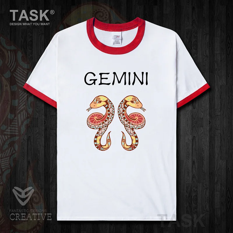 Мужская футболка с надписью Twelve concellations одежда короткими рукавами и принтом Gemini