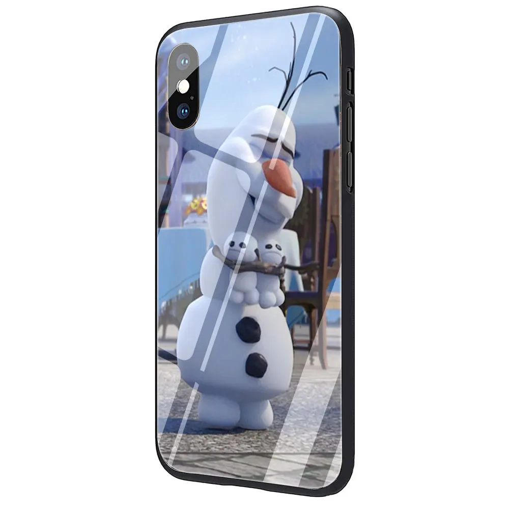 G10 Милый чехол olaf snow man из закаленного стекла для iPhone 11 Pro 6 6S Plus 7 8 Plus X XS XR XS Max - Color: G10