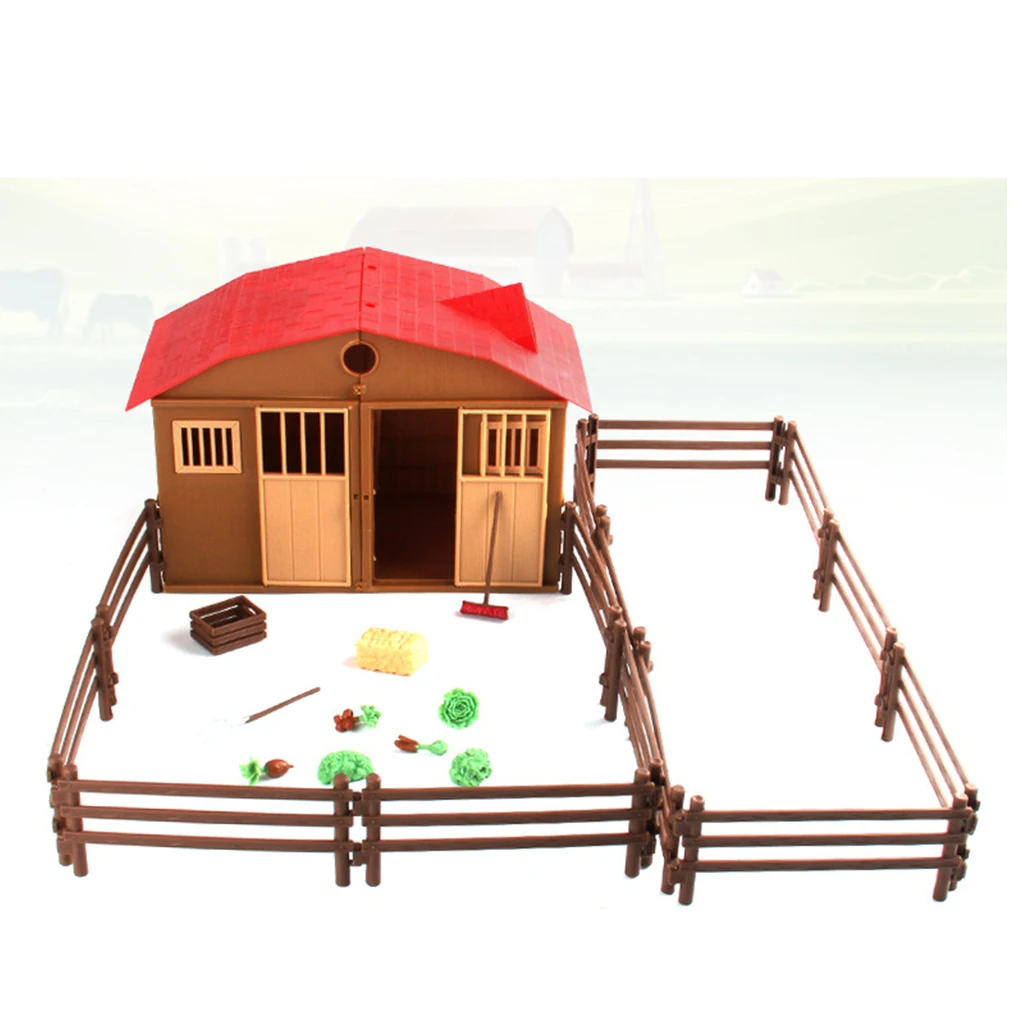 Пластиковые DIY сборки фермы кабина сцена Строительство Строительные наборы дети