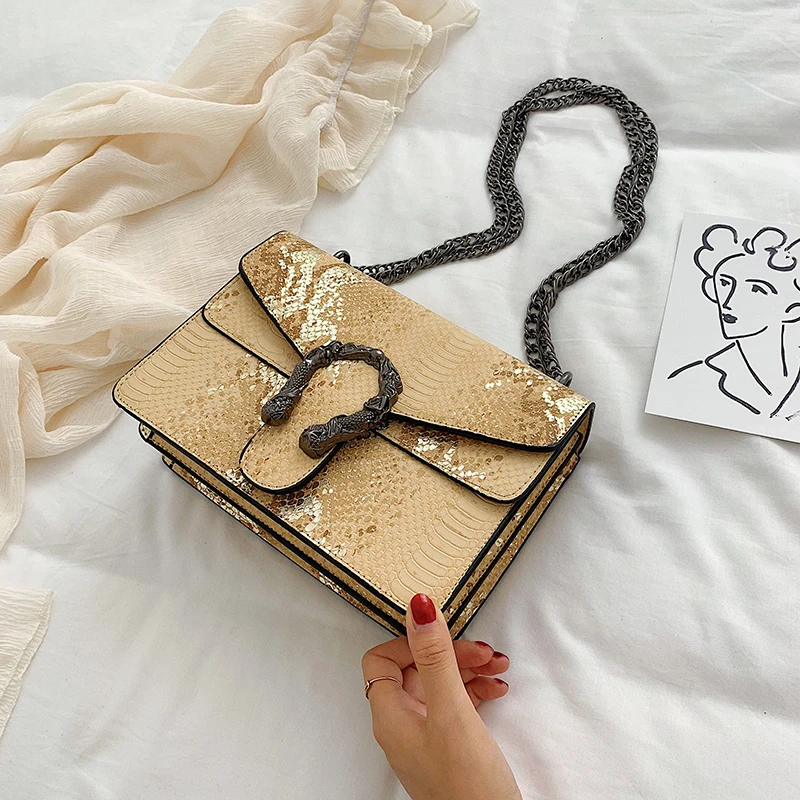 Golden BXX Sac/ модные роскошные сумки для женщин, дизайнерская маленькая квадратная сумка через плечо с цепочкой ZD150 - Цвет: Golden