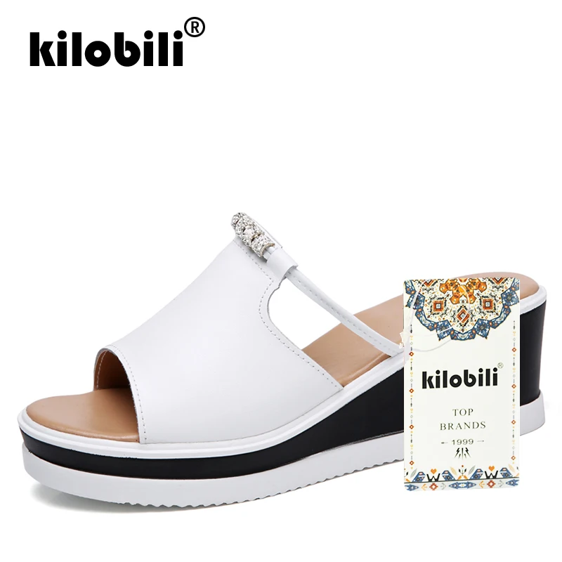Kilobili/2019 г. женские Вьетнамки Босоножки на платформе босоножки высоком каблуке с