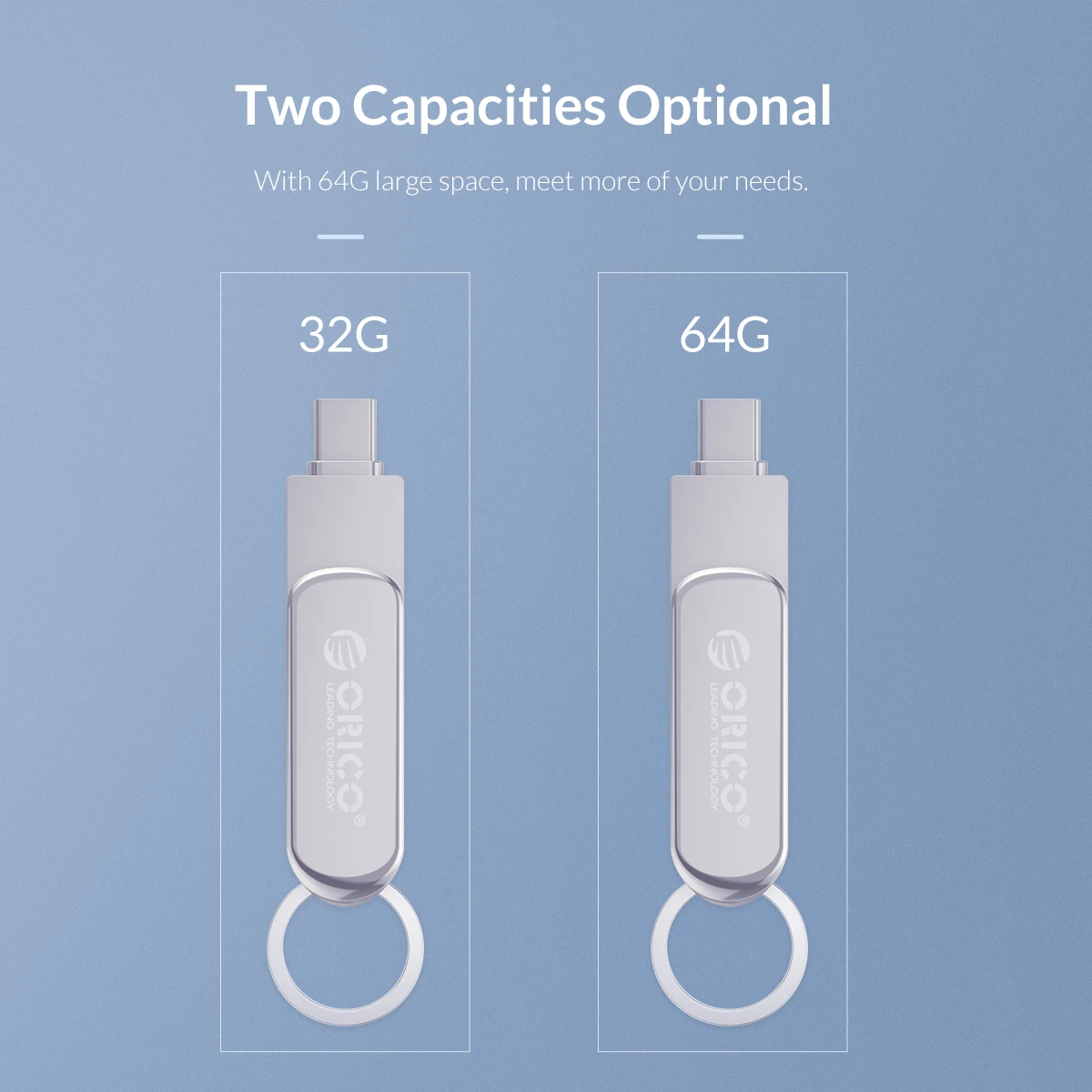 USB флеш диск ORICO 64 ГБ 32 u с функцией OTG интерфейс Type C Micro B USB3.0 для компьютера