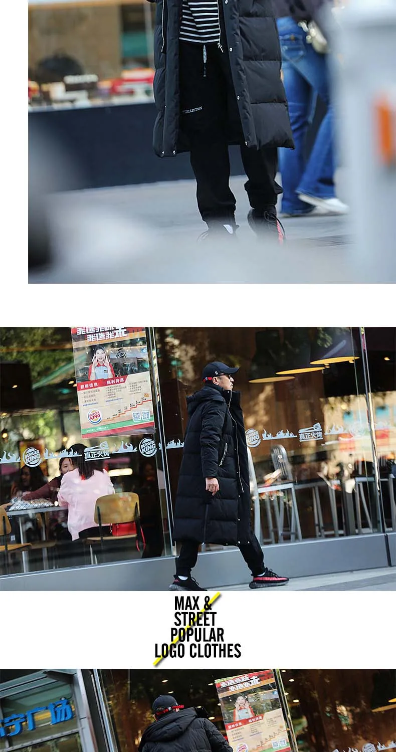 new arrival man's duck down coat maxi long parka jacket winter clothes for male with a hood hat black plus oversize xxxxxxl
