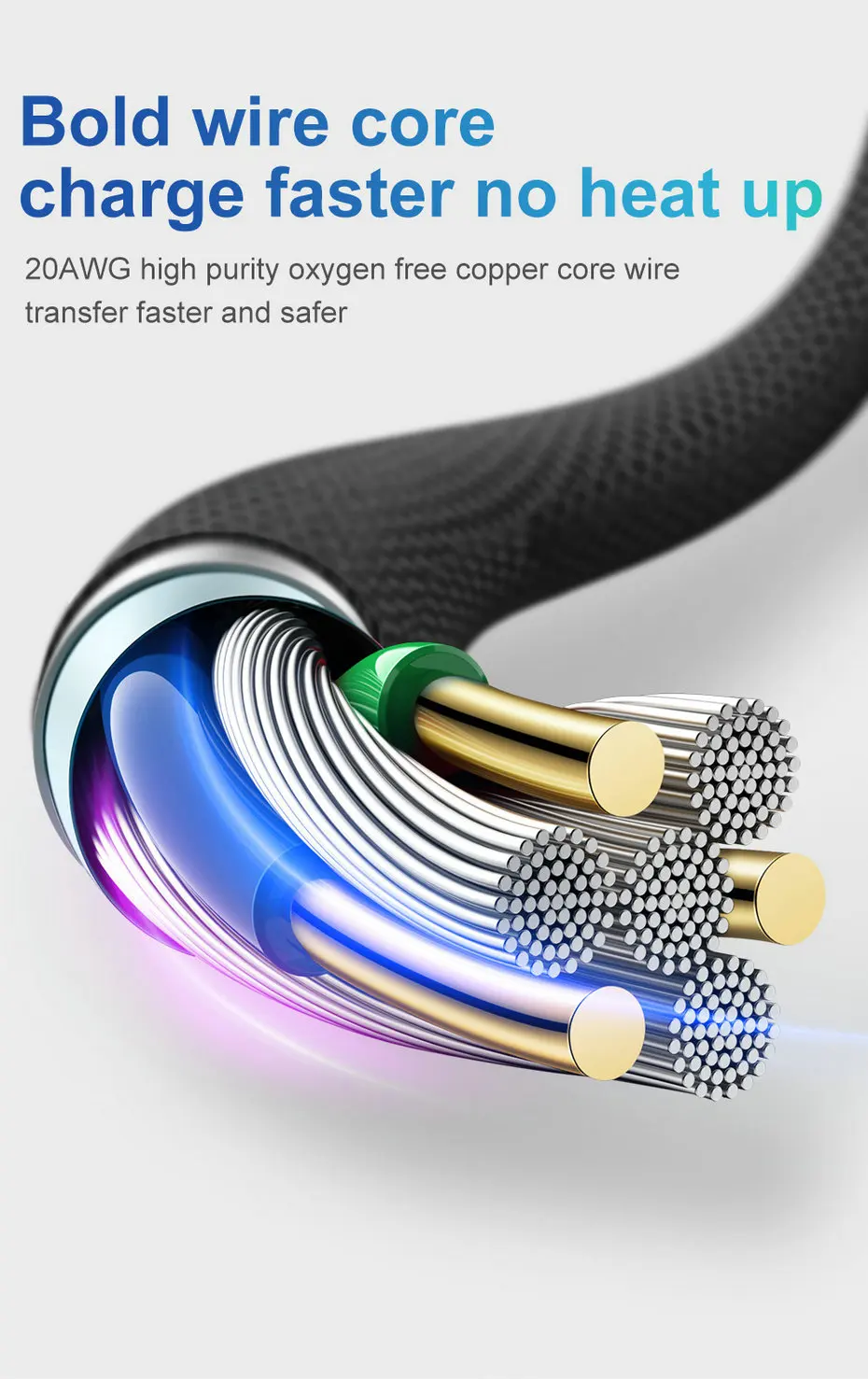 Mcdodo Micro USB кабель 4A нейлон VOOC флэш-кабель для зарядки и передачи данных для samsung Xiaomi OPPO Android мобильный телефон зарядный шнур