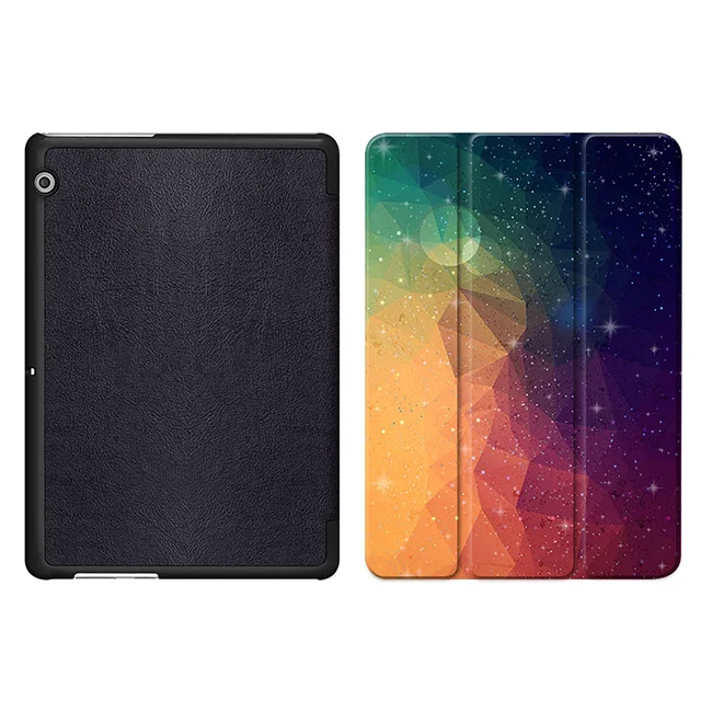HW004 MTT цветной многоугольник чехол для huawei MediaPad T3 10 9," подставка флип из искусственной кожи чехол для Funda Honor Play Pad 2 9,6 дюймов планшет - Цвет: HW004