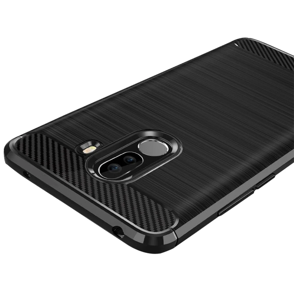Pocophone f1 case tpu For Xiaomi F1 Case Carbon Fiber Shockproof TPU Rear Cover Poco Silicone |