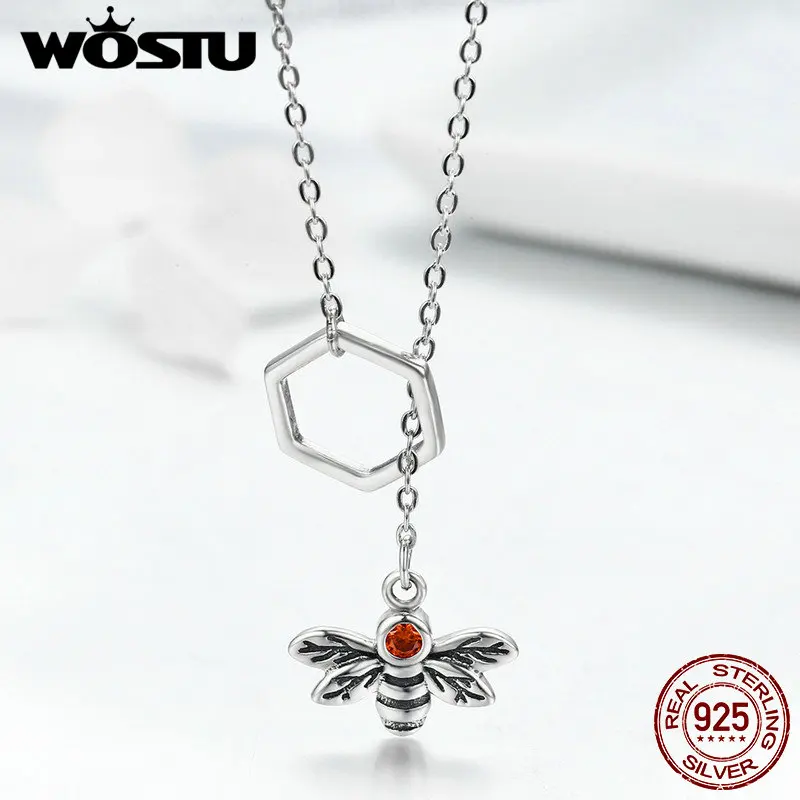WOSTU/хит продаж Настоящее 100% Стерлинговое Серебро 925 пробы квадратная сотовая