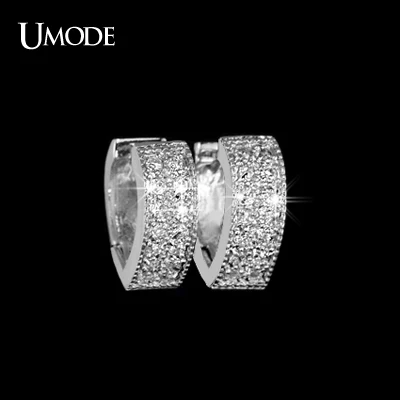 UMODE Уникальные серьги кольца в форме сердца украшенные цирконием UE0015|earring loop|loop