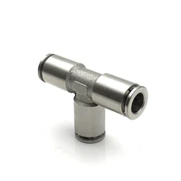 pneumatic connectors 46810121416mm tee nickel plated brass push in quick connector release air fitting plumbing