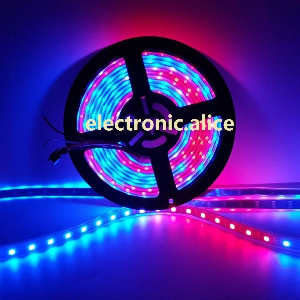 WS2812B 5050 RGB Светодиодная лента 1 м 5 150 300 светодиодов 144LED индивидуальный адресуемый