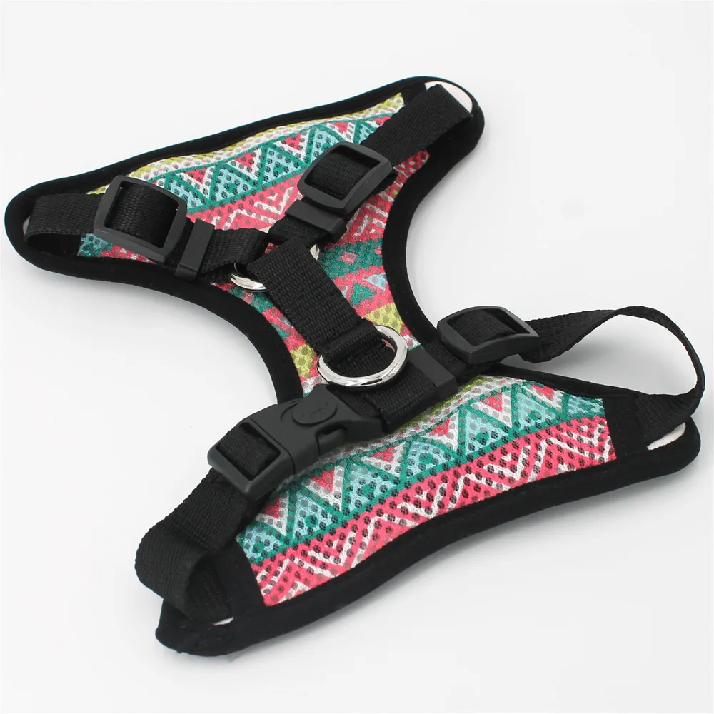 Летний Регулируемый мягкий дышащий поводок для собак с рисунком кошки сетчатый