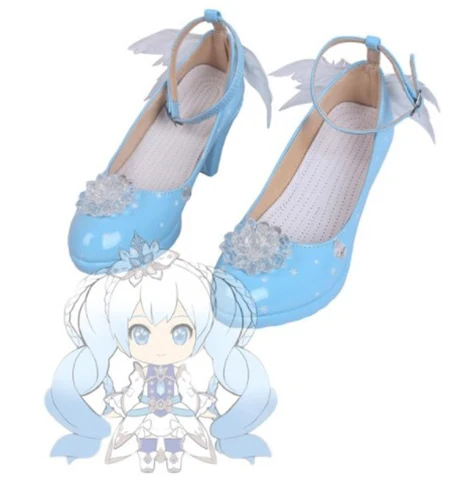 Обувь для костюмированной вечеринки VOCALOID Snow Miku Аксессуары Женская обувь на заказ