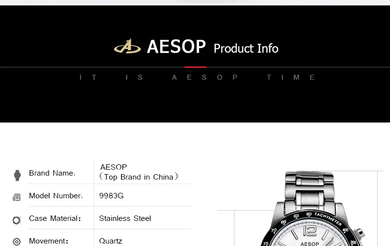 AESOP, мужские модные часы, сапфировое стекло, мужские наручные часы из нержавеющей стали, мужские часы, мужские часы, Relogio Masculino