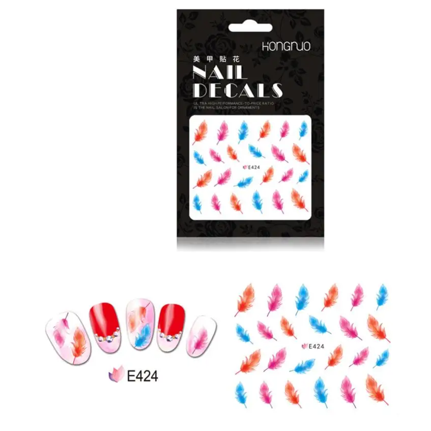 OutTop 2018 Hongnuo цветок стикеры 3D на ногти Nail Art Наклейки Маникюр золото/серебро