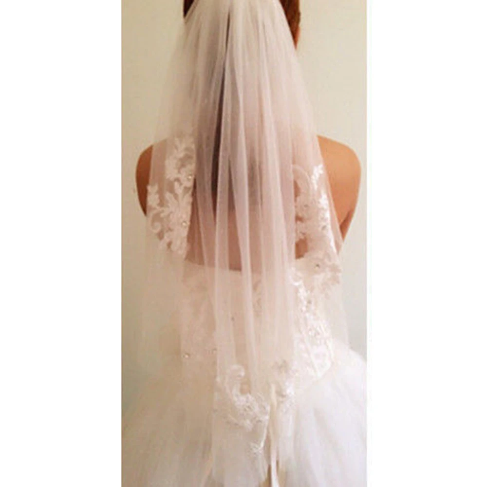 Повязка на волосы с вуалью один слой Свадебные Аппликации Элегантные короткие