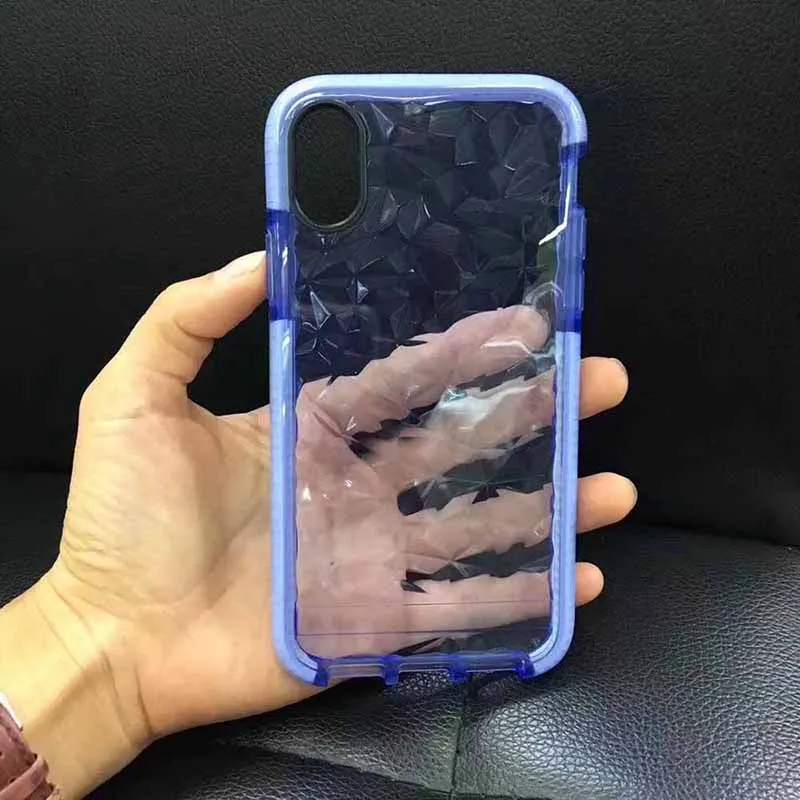 Прозрачный ТПУ кремния для samsung S8 S9 плюс геометрические алмаз Анти сбить чехол |