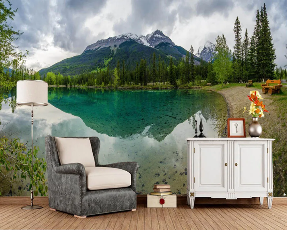 

Papel de parede Mountains Lake Coast Nature photo 3d wallpaper,living room sofa tv wall kitchen wall papers home decor murals