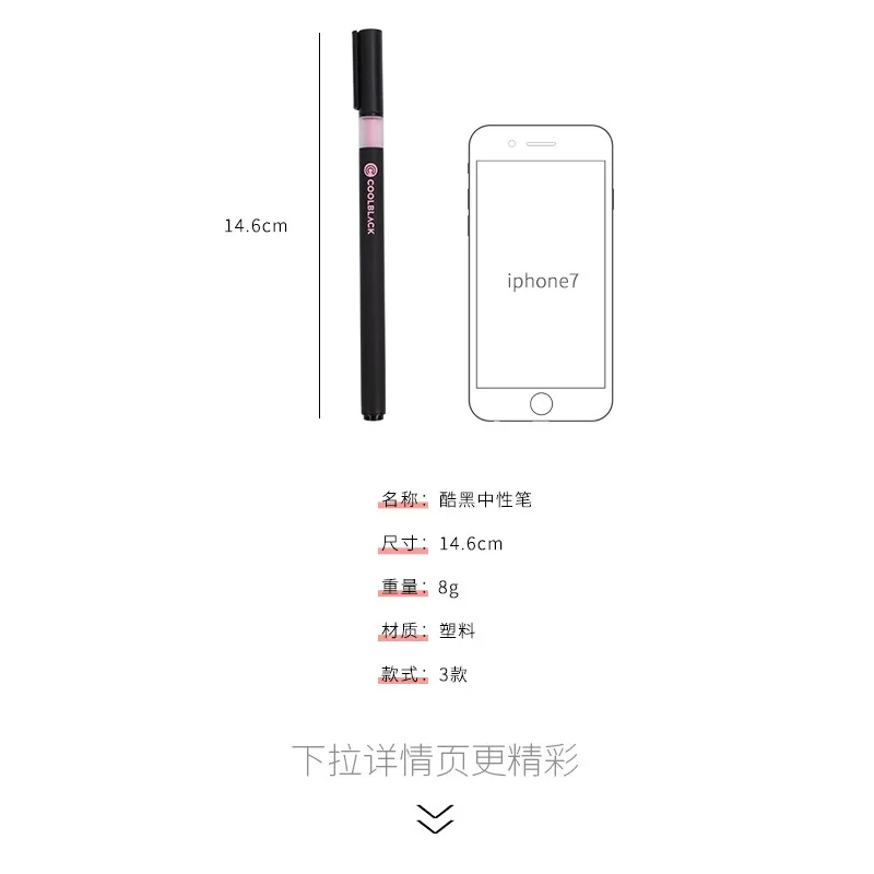 

36 pcs/lot Cool Black Gel Pen Cute 0.5mm black ink Signature Pen Escolar School Office writing Supplies Promotional Gift