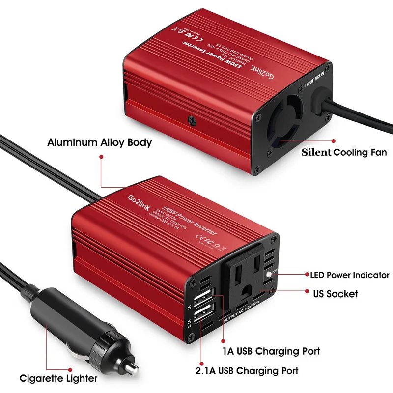 Автомобильный инвертор Go2linK преобразователь напряжения 12 В 220 Вт Veicular USB В|charger