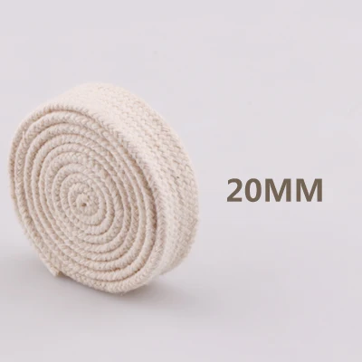 5yd/лот высокопрочный натуральный цвет 3ply круглый плоский канат хлопок шнуры для дома ручной работы аксессуары для одежды проекты рукоделия - Цвет: flat 20mm