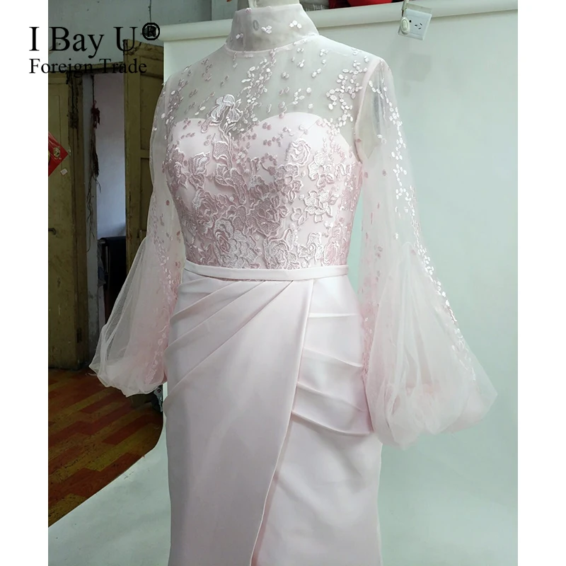 Реальные фотографии 2020 розовое белое арабское длинное вечернее платье Русалка