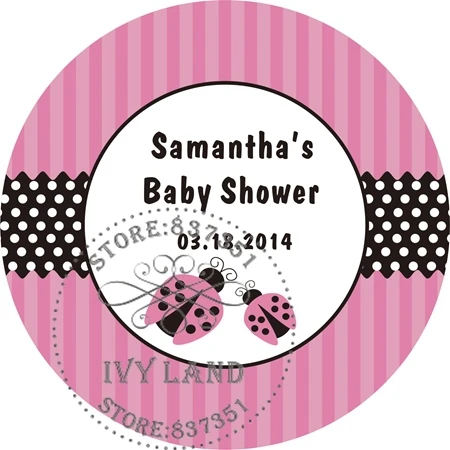 Бесплатная доставка новая бумага клейкая наклейка/Этикетка на заказ для душа/дня рождения ребенка Круглый 5